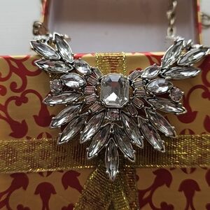 Banana Republic Silver Crystal Brooch